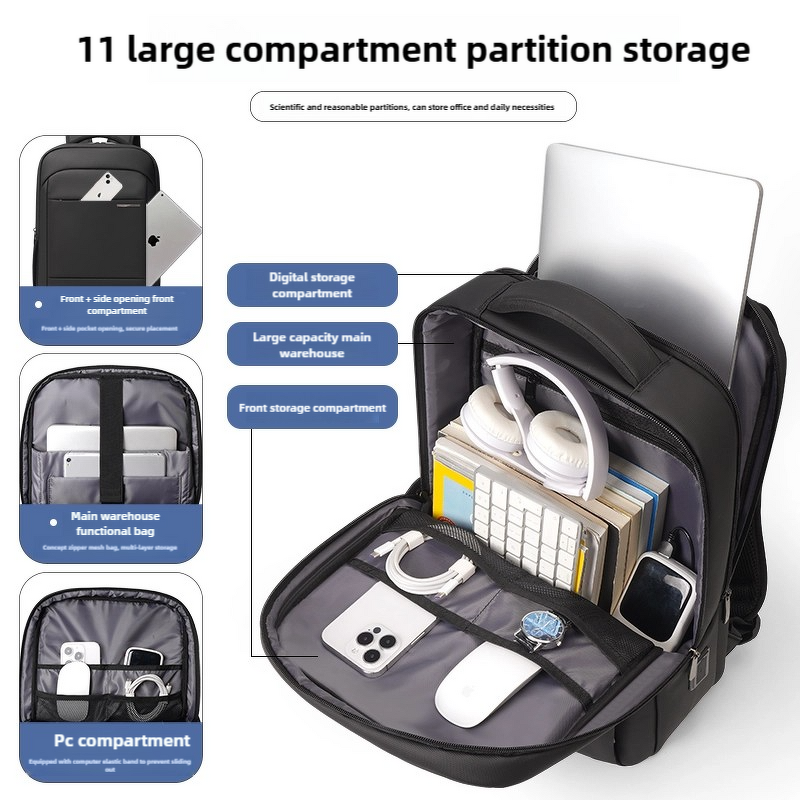 Laptop Backpack Factory - High Density Oxford Custom Logo with USB Charging