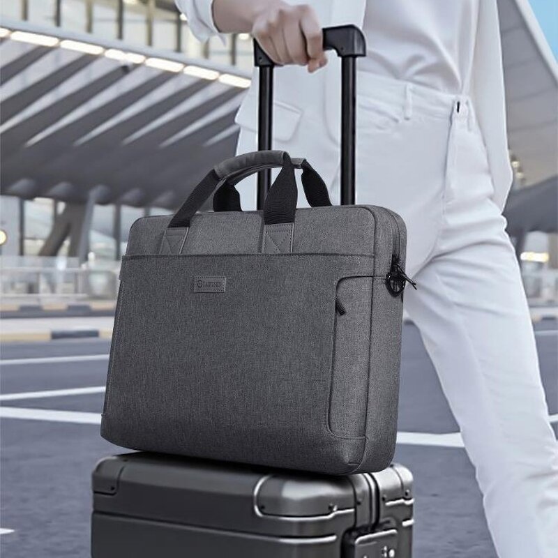 Briefcase Factory - Portable Genuine Slim Computer Shoulder Bag for 17 Inch