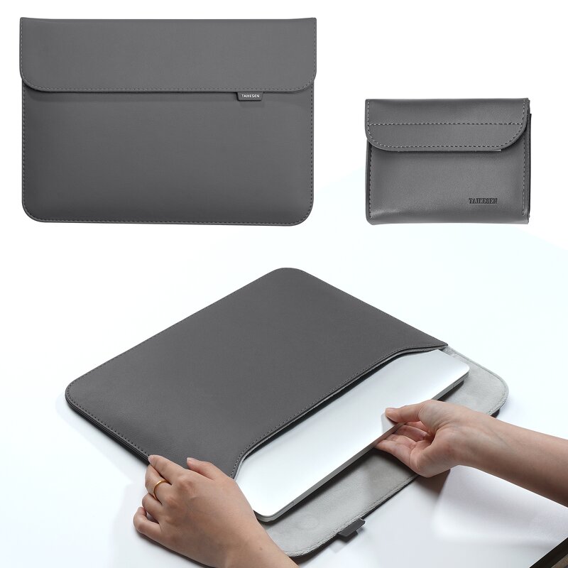Laptop Sleeve Factory - 12-16 Inch with Stand Leather Case for Macbook Air Pro