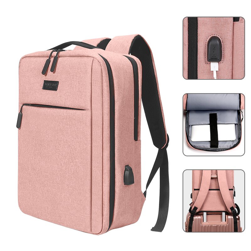 Laptop Backpack Factory - 15.6 17 Inch Nylon Laptop Backpack USB Charging School