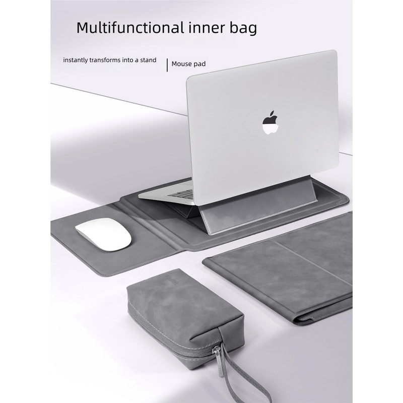 Laptop Sleeve Factory - 14-16 Inch PU Leather Case with Adjustable Stand