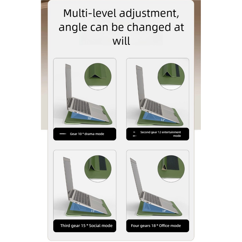 Laptop Sleeve Factory - 13-16 Inch Waterproof PU Leather Magnetic Stand Bag