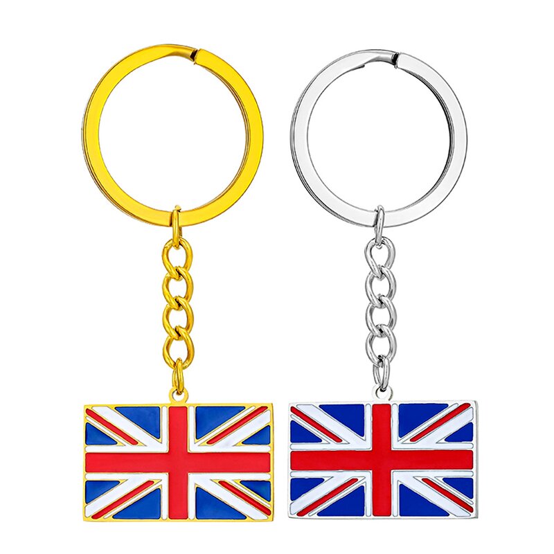 Country Flag Keychain Factory - Stainless Steel Enamel United Kingdom Flag Charm