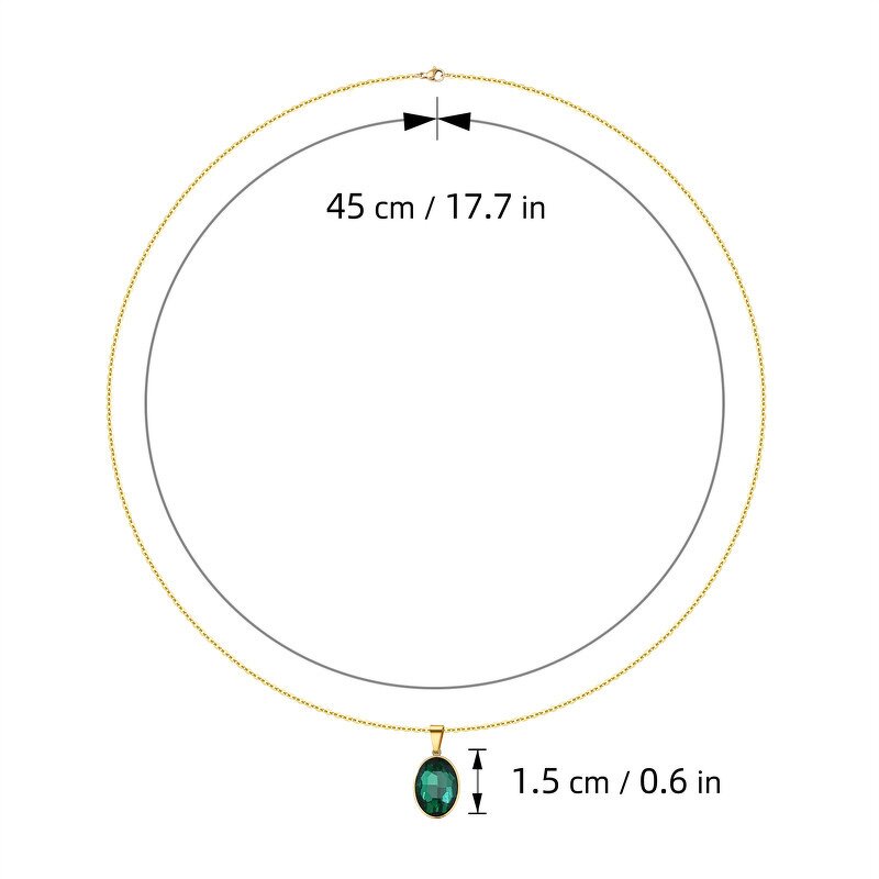 Pendant Necklace Factory - 18K Gold Stainless Steel Multicolor Zircon Rhinestone