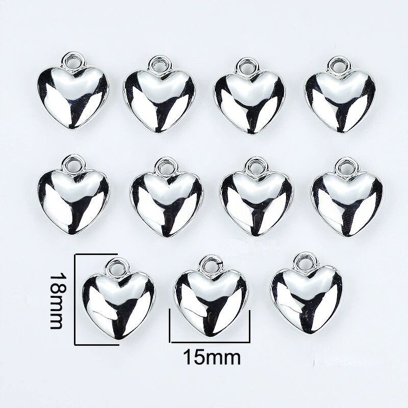 Heart Charm Factory - Manufacturer Antique Silver Solid Heart DIY Jewelry Accessories