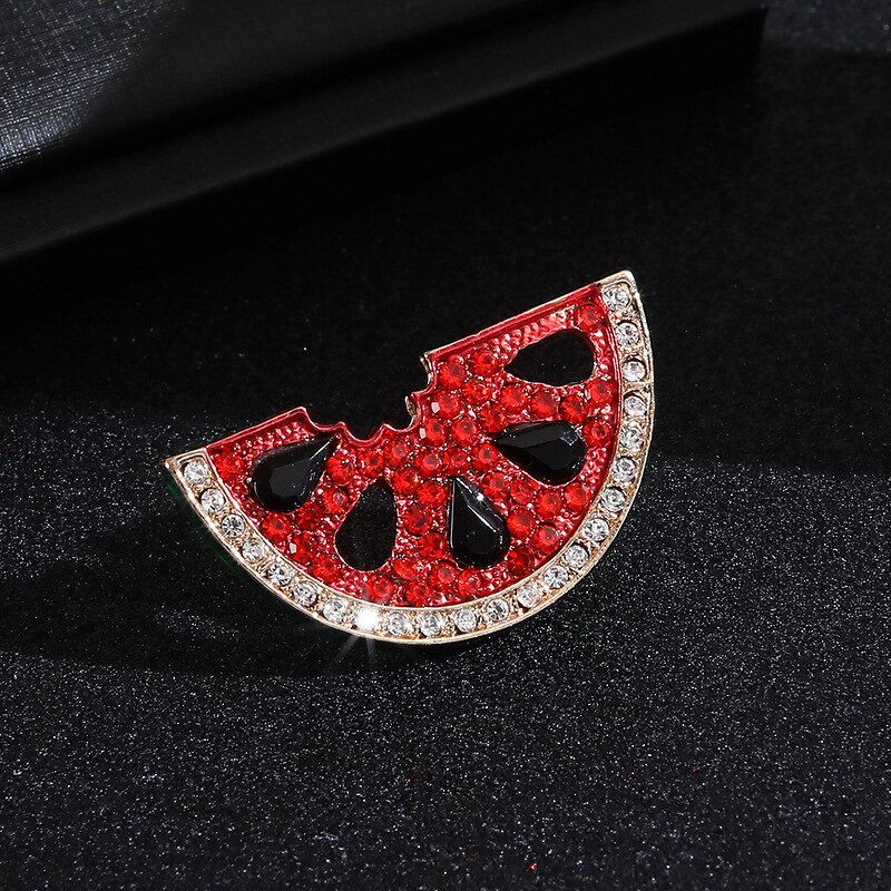 Palestine Support Pin Factory - Rhinestone Watermelon Shape Crystal Zircon Charm Brooch