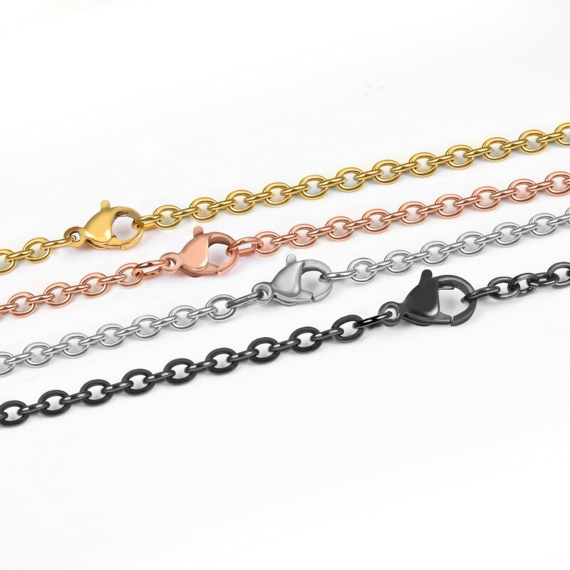Chain Necklace Factory - Manufacturer Stainless Steel Black 18K Gold Rose Gold