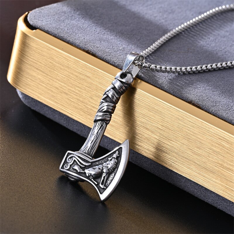 Viking Pendant Necklace Factory - 316L Steel Nordic Thor Hammer Amulet for Men