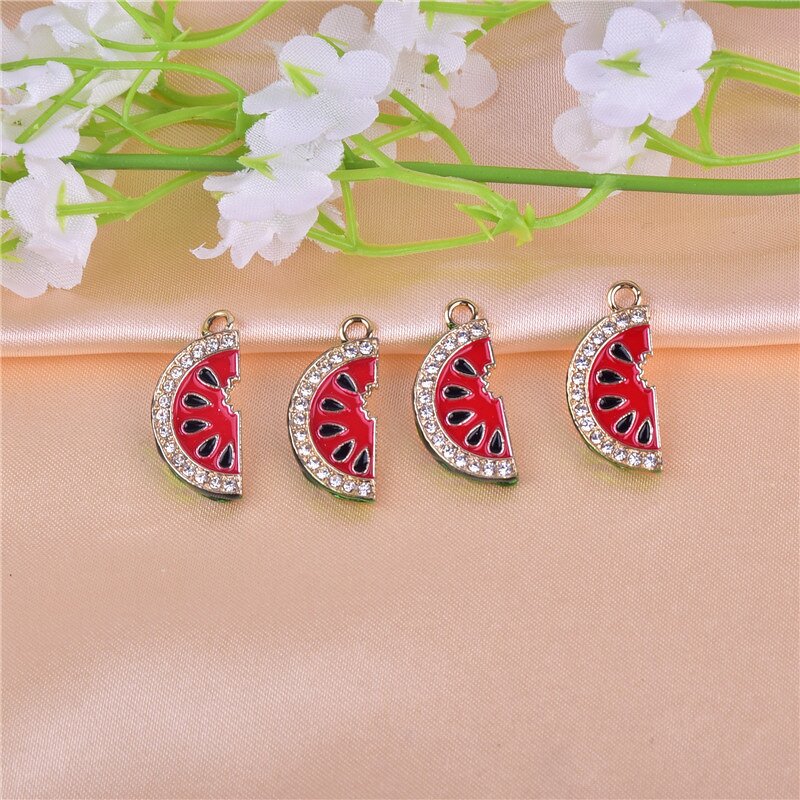 Watermelon Charm Factory - DIY Enamel Rhinestone Watermelon Earrings Necklace