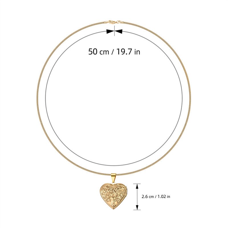 Photo Locket Necklace Factory - 18K Gold Plated Stainless Steel Heart Shape Locket