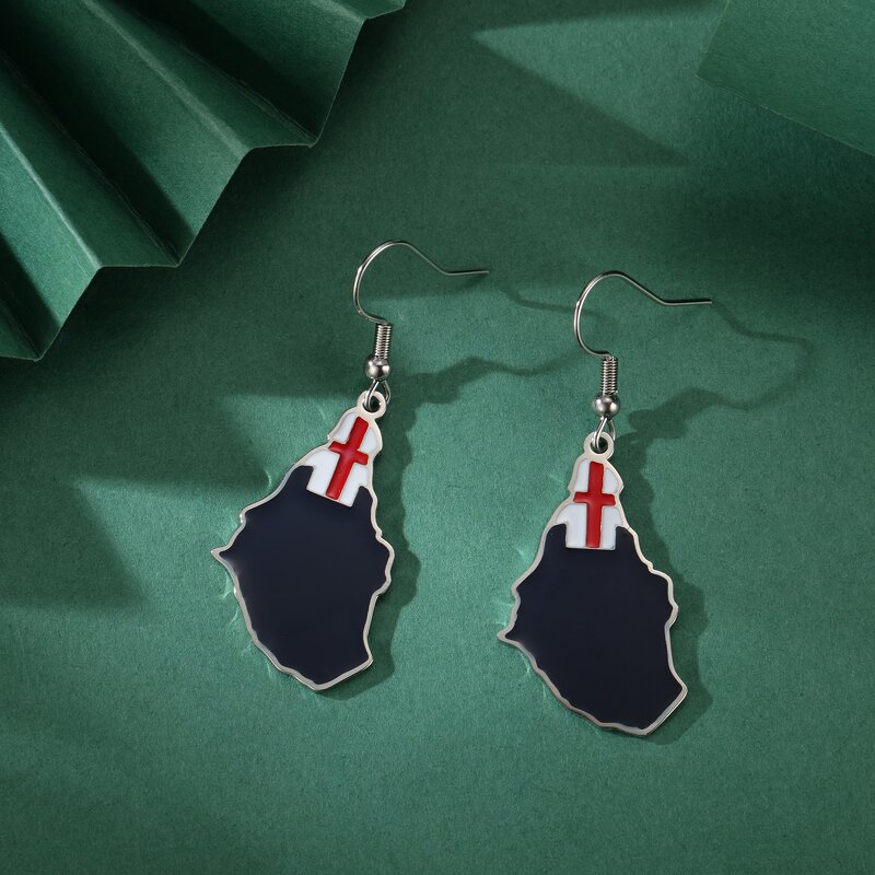 Country Flag Earrings Factory - Waterproof Stainless Steel Enamel Montserrat Island
