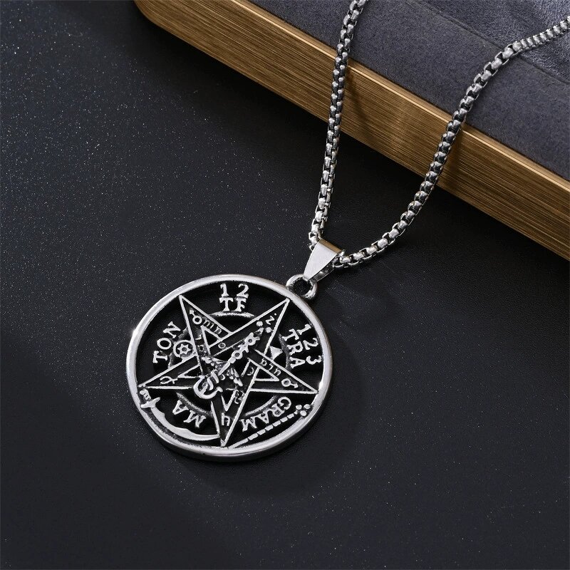 Pendant Necklace Factory - 316L Stainless Steel Saint Benedict Yinyang Dragon