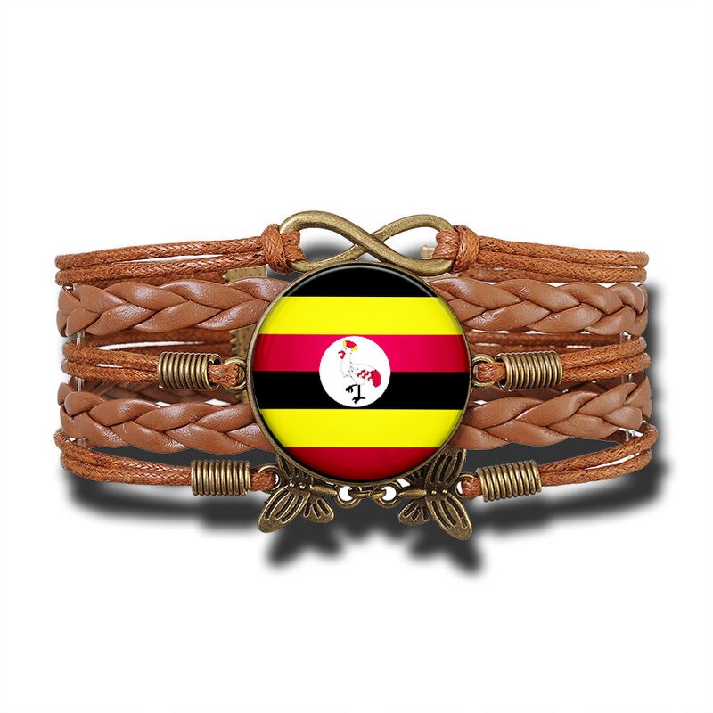 Country Flag Jewelry Set Factory - 80 Models Uganda Flag Map Pendant Key Chain