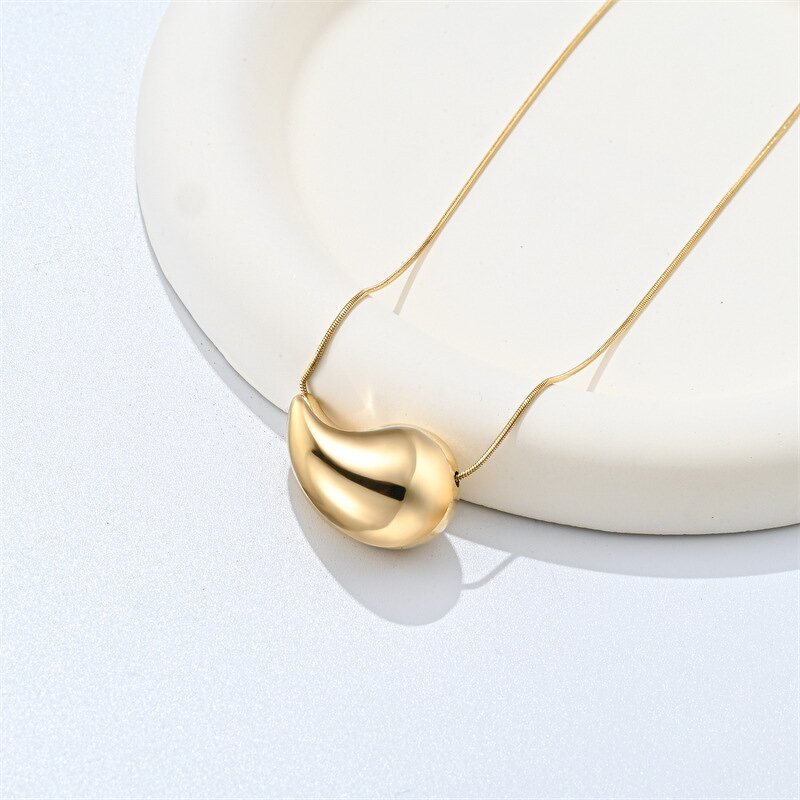 Jewelry Set Factory - 18K Gold Stainless Steel Hollow Water Drop Shape Set