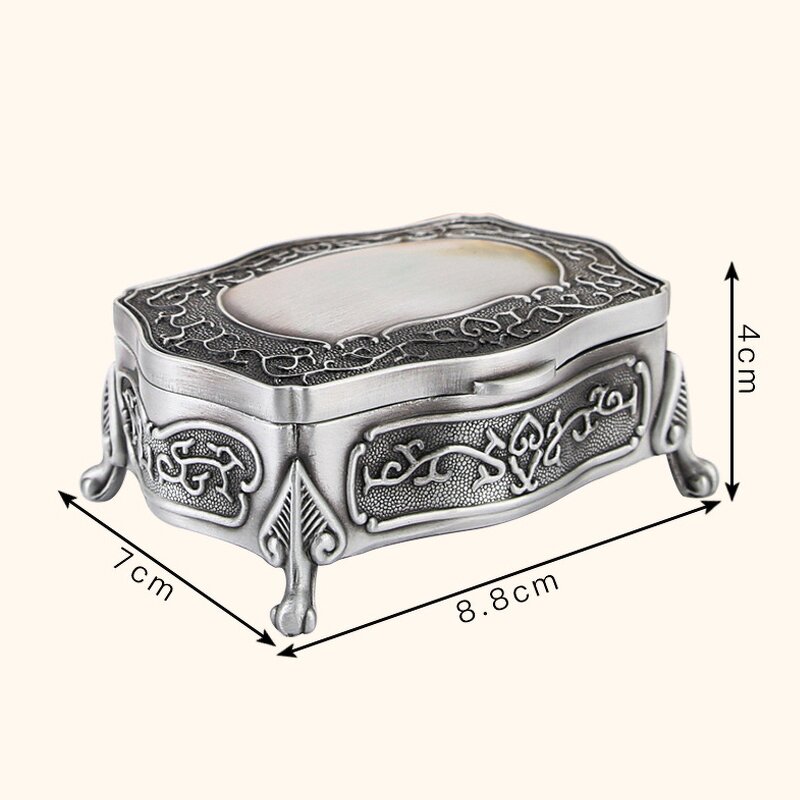 Jewelry Storage Box Factory - Vintage Metal Classical Style Jewelry Holder Organizer