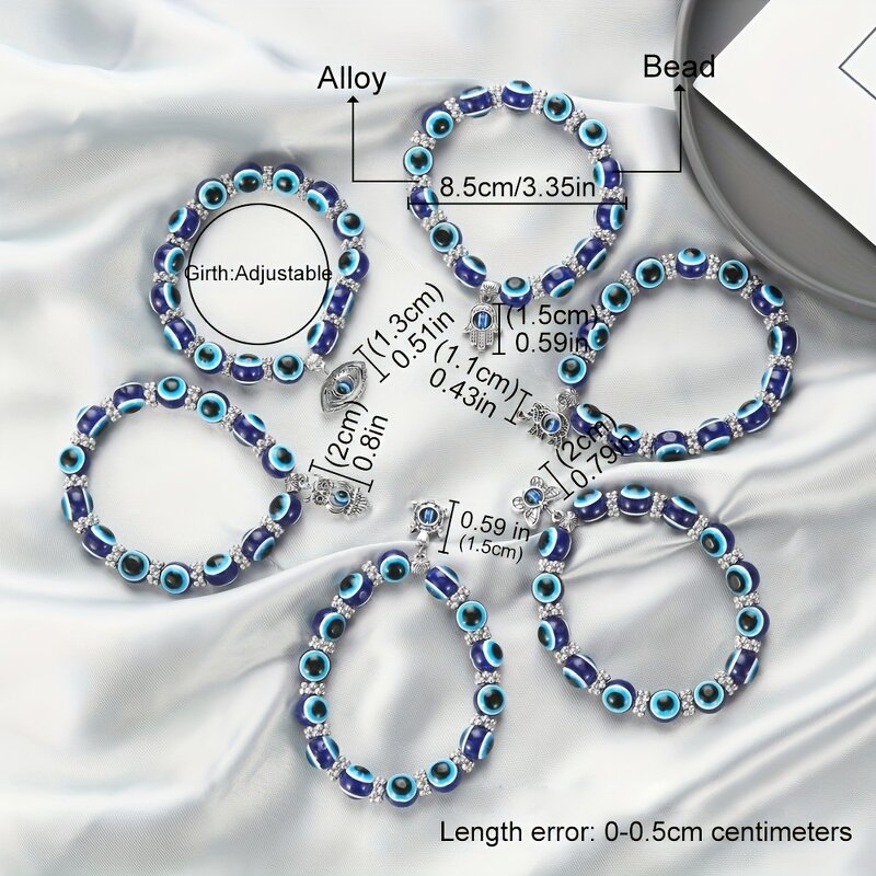 Evil Eye Anklet Factory - Summer Beach 8mm Turkish Amulet Blue Eye Beaded