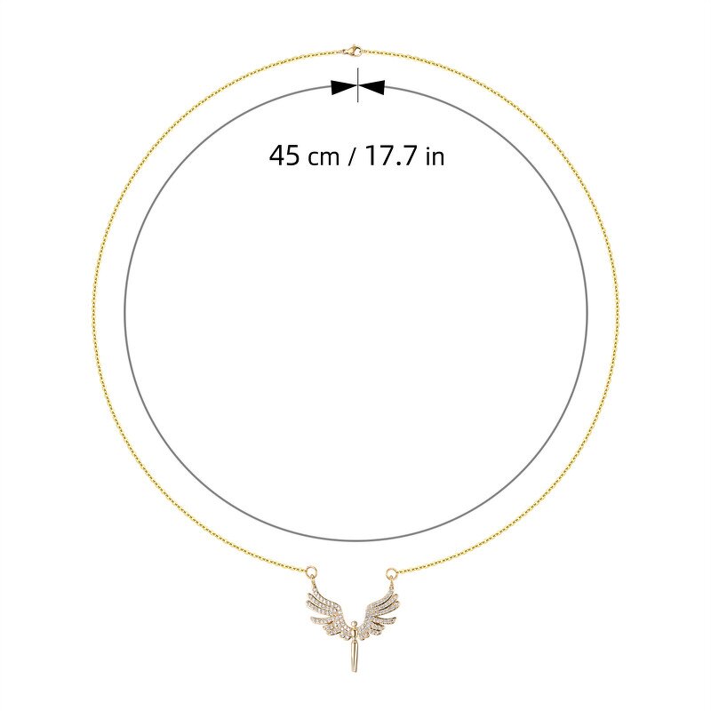 Angel Wing Necklace Factory - Zircon Copper Angel Wing Rhinestone Link Chain