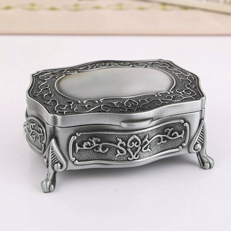 Jewelry Storage Box Factory - Vintage Metal Classical Style Jewelry Holder Organizer