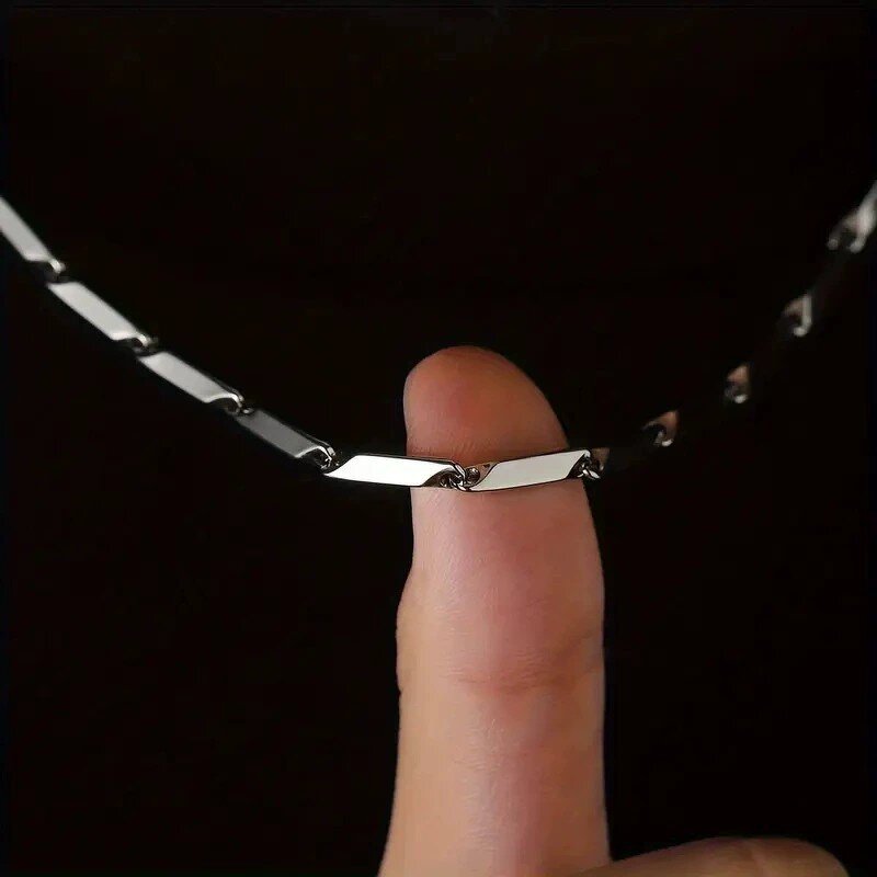 Chain Necklace Factory - 3MM Stainless Steel Geometric Bamboo Hip Hop for Men