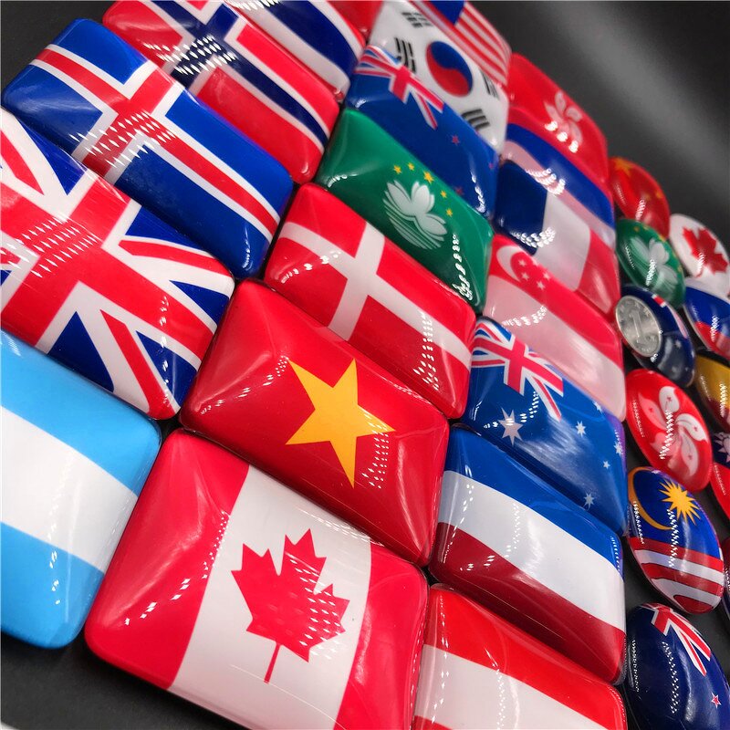 Fridge Magnet Factory - Factory Country Flag Design Glass Dome Cabochon Souvenir