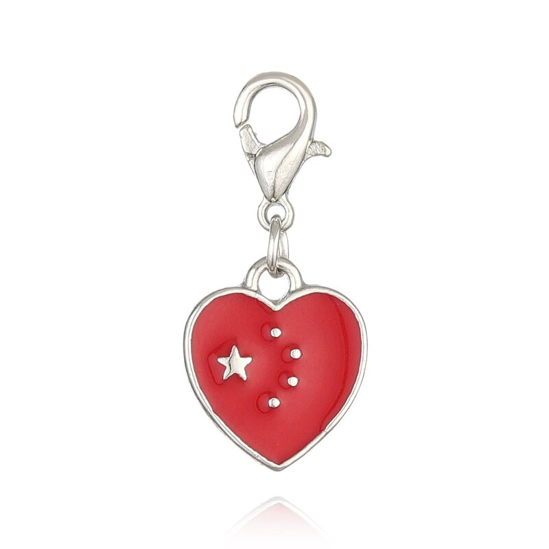 Country Flag Heart Charm Factory - Enamel Heart Shape United States Germany Flag