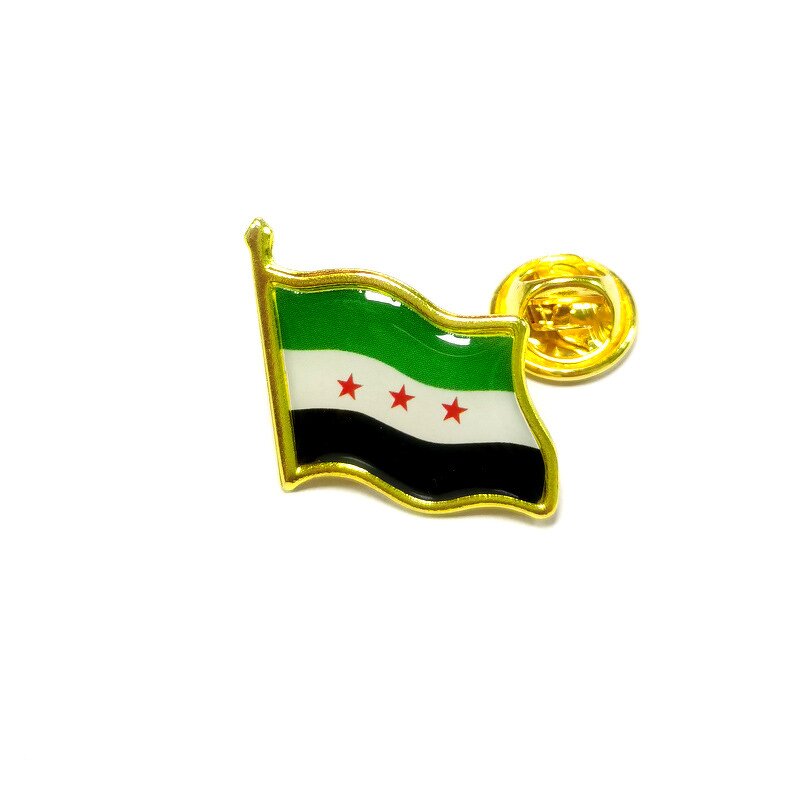 Country Flag Pin Factory - Manufacturer Syria National Flag Epoxy Resin Brooch Pin