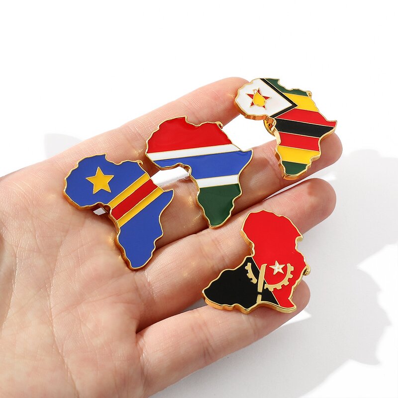 Lapel Pin Factory - Africa National Flag African Countries Brooches Jewelry Accessories