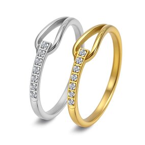 Wedding Ring Factory - Waterproof 18K Gold 316L Stainless Steel Zircon Matching
