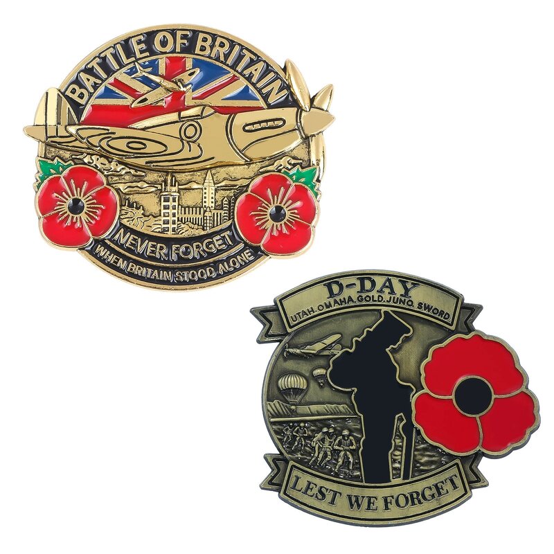 Remembrance Pin Factory - Poppy Flower Lest We Forget Commemorative Brooch Badge