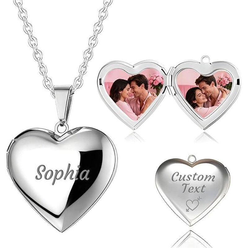 Photo Locket Necklace Factory - Waterproof Stainless Steel Heart Shape DIY Locket