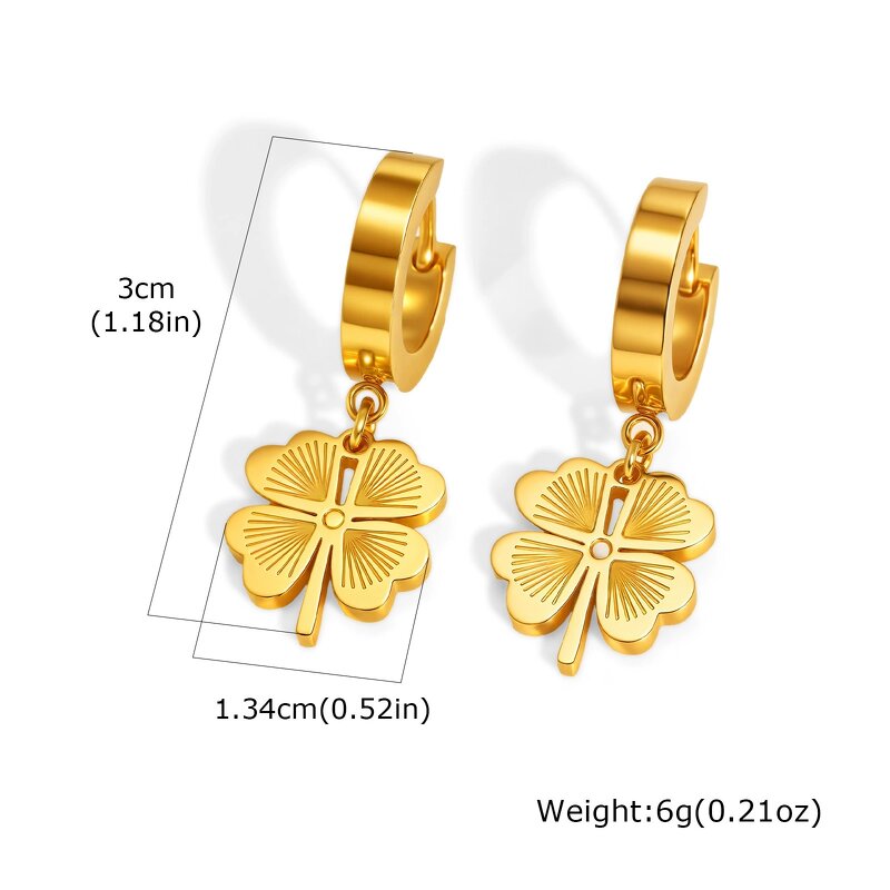 Jewelry Set Factory - Waterproof Stainless Steel Clover Pendant Snake Chain Set