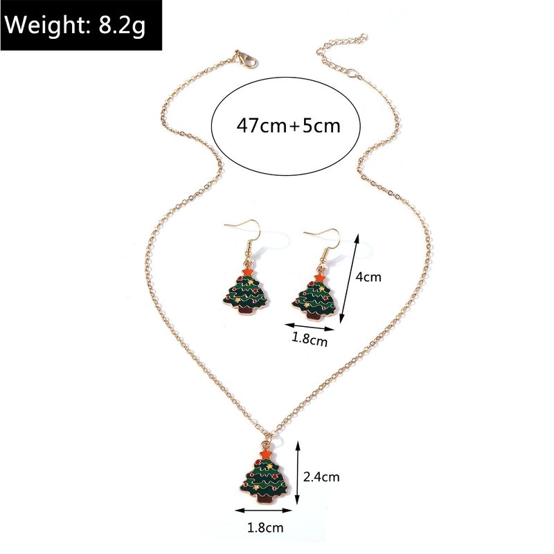 Christmas Jewelry Set Factory - Tree Stockings Santa Claus Reindeer Pendant Set