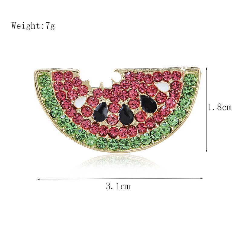 Palestine Support Pin Factory - Rhinestone Watermelon Shape Crystal Zircon Lapel Pin