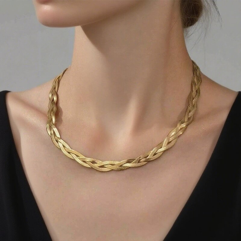 Chain Jewelry Set Factory - Men's Stainless Steel Herringbone Snake Chain Punk