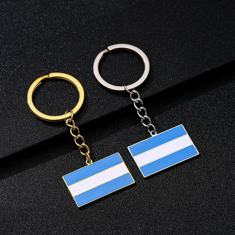 Country Flag Keychain Factory - Stainless Steel Argentina Flag Map Keychain