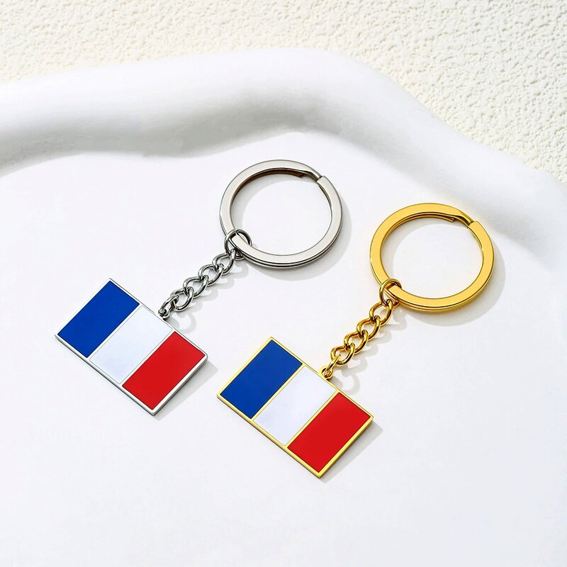 Country Flag Keychain Factory - Stainless Steel Enamel French Republic Flag