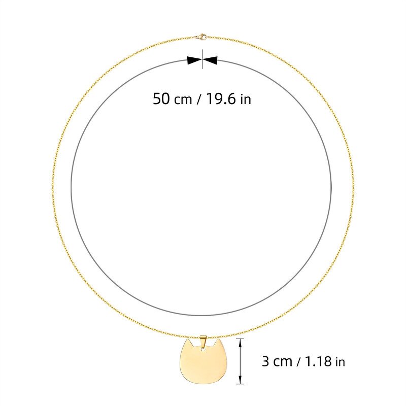 Dog Tag Necklace Factory - Stainless Steel Cat Head Custom Name Engraved