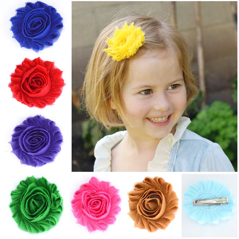 Chiffon Flower Factory - DIY 6cm Shabby Chiffon Lace Flower Fabric Rosette