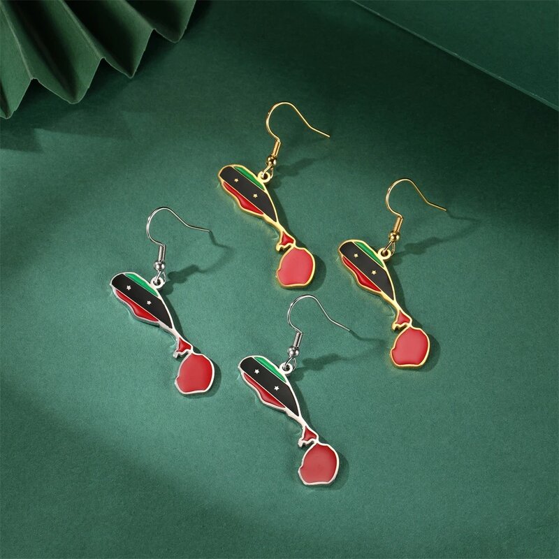 Country Flag Earrings Factory - Waterproof Stainless Steel Enamel Saint Kitts Nevis