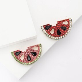 Palestine Support Pin Factory - Rhinestone Watermelon Shape Crystal Zircon Charm Brooch