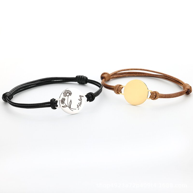 Personalized Bracelet Factory - Stainless Steel Engraved Date of Birth Name