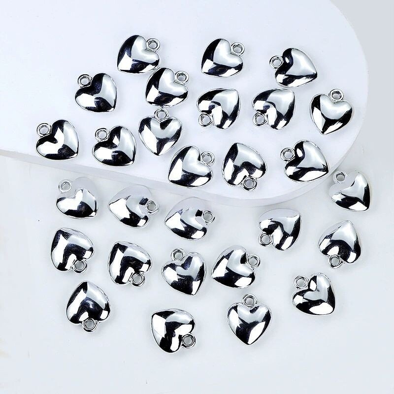 Heart Charm Factory - Manufacturer Antique Silver Solid Heart DIY Jewelry Accessories
