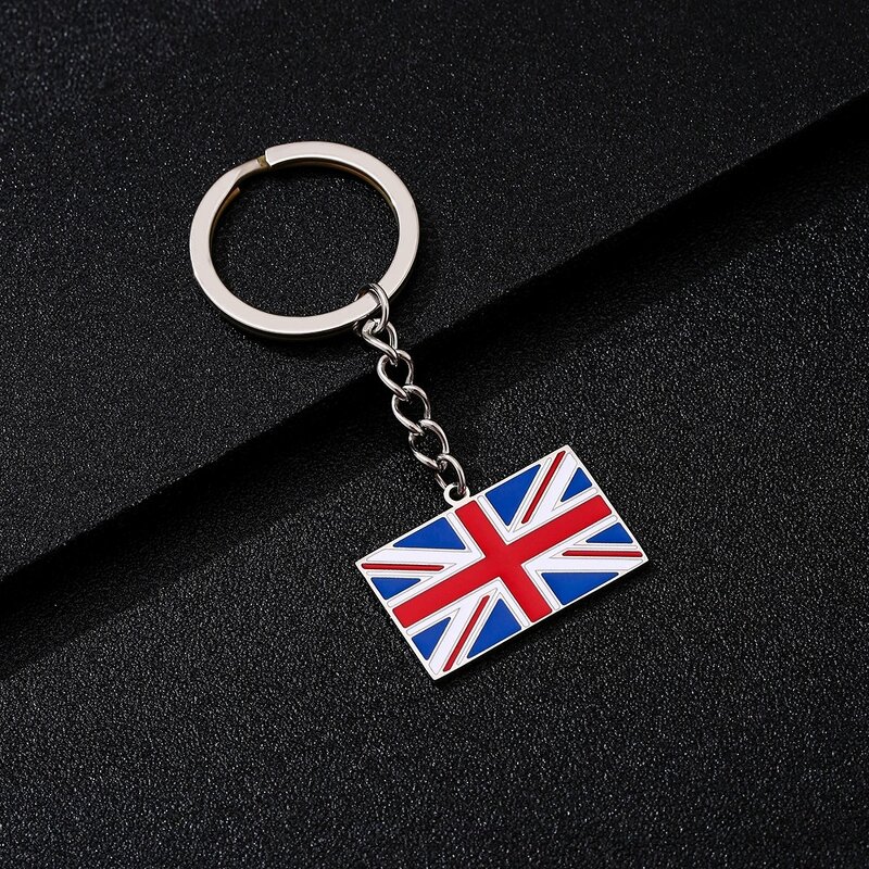 Country Flag Keychain Factory - Stainless Steel Enamel United Kingdom Flag Charm