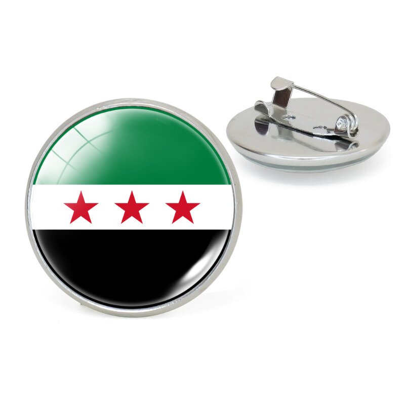 Country Flag Pin Factory - Manufacturer Syria National Flag Crystal Brooches Pin