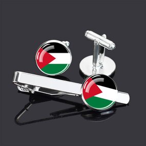 Cufflink Tie Clip Set Factory - 287 Country Flag Custom Design Cufflinks Set