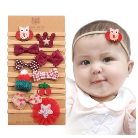 Hair Bands Set Factory - 10 PCS Luxury Custom Christmas Gifts Baby Hair Accessories
