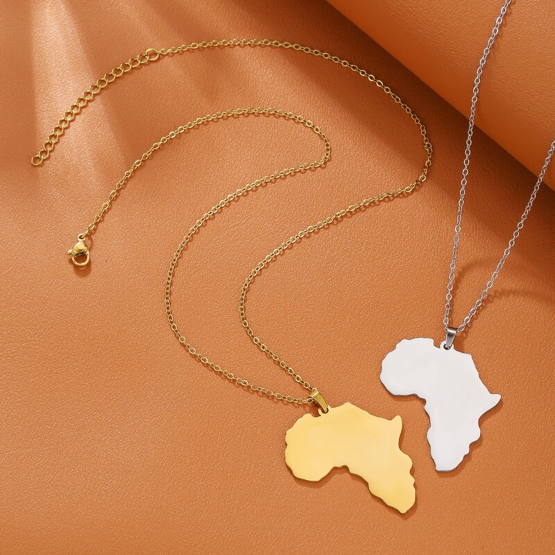Africa Map Charm Factory - Stainless Steel 18K Gold Plated Africa Map DIY