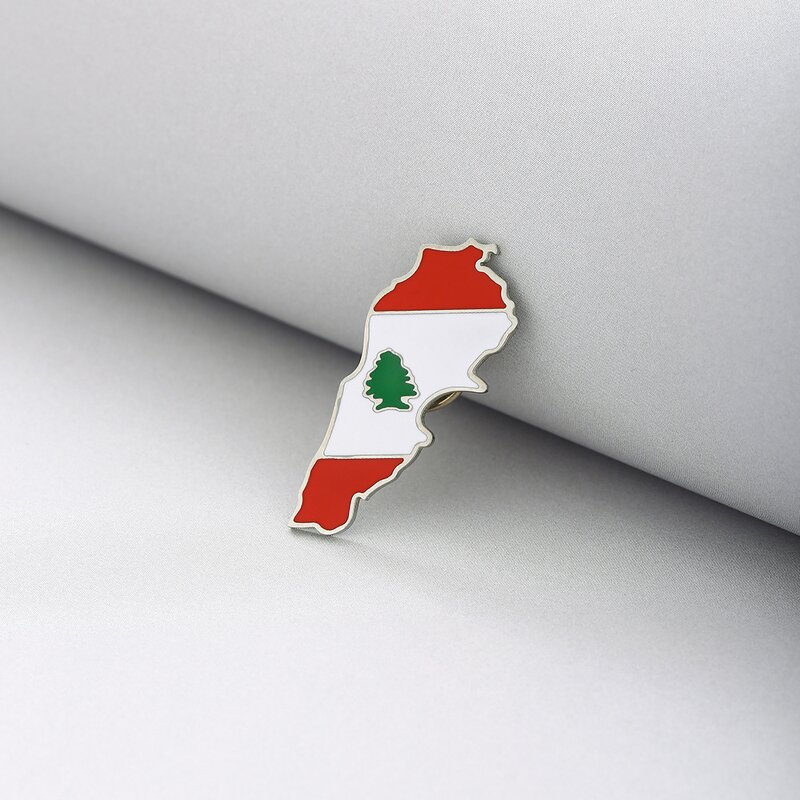 Country Flag Pin Factory - Manufacturer 18K Gold Plated Lebanon National Flag Lapel