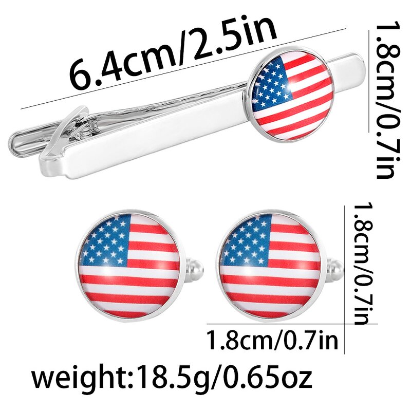 Cufflink Tie Clip Set Factory - 287 Country Flag Custom Cuff Links Tie Clips Set