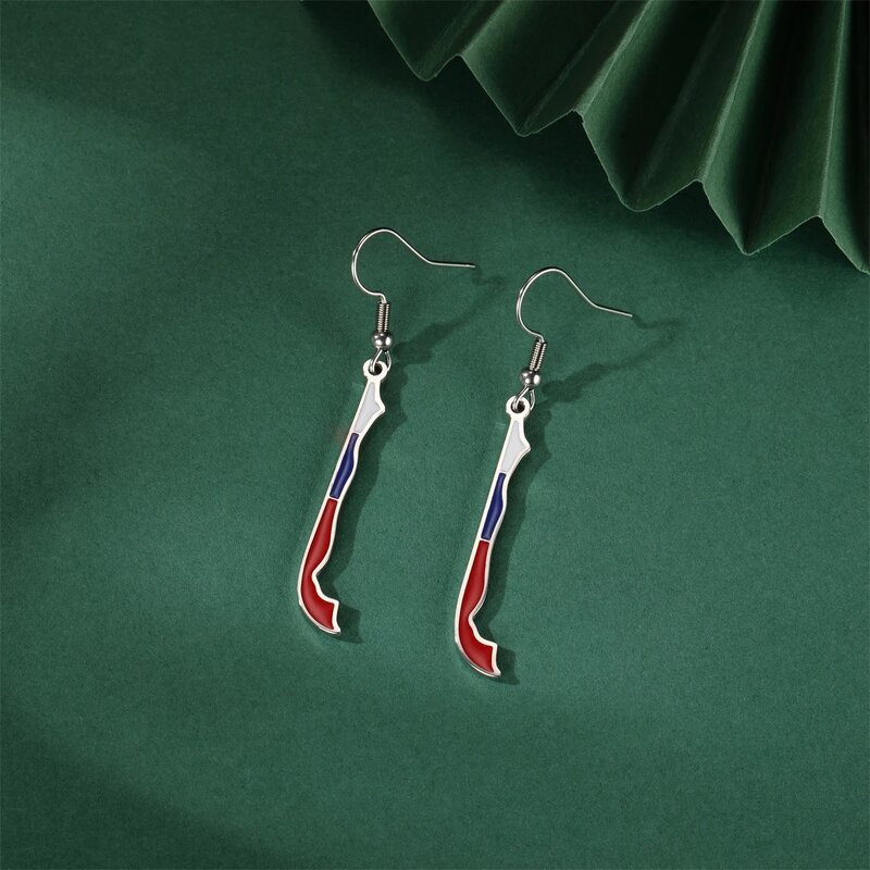 Country Flag Earrings Factory - Waterproof Stainless Steel Enamel Chile Flag